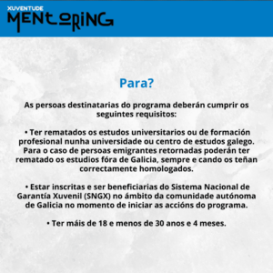 Programa Xuventude Mentoring. Cixug