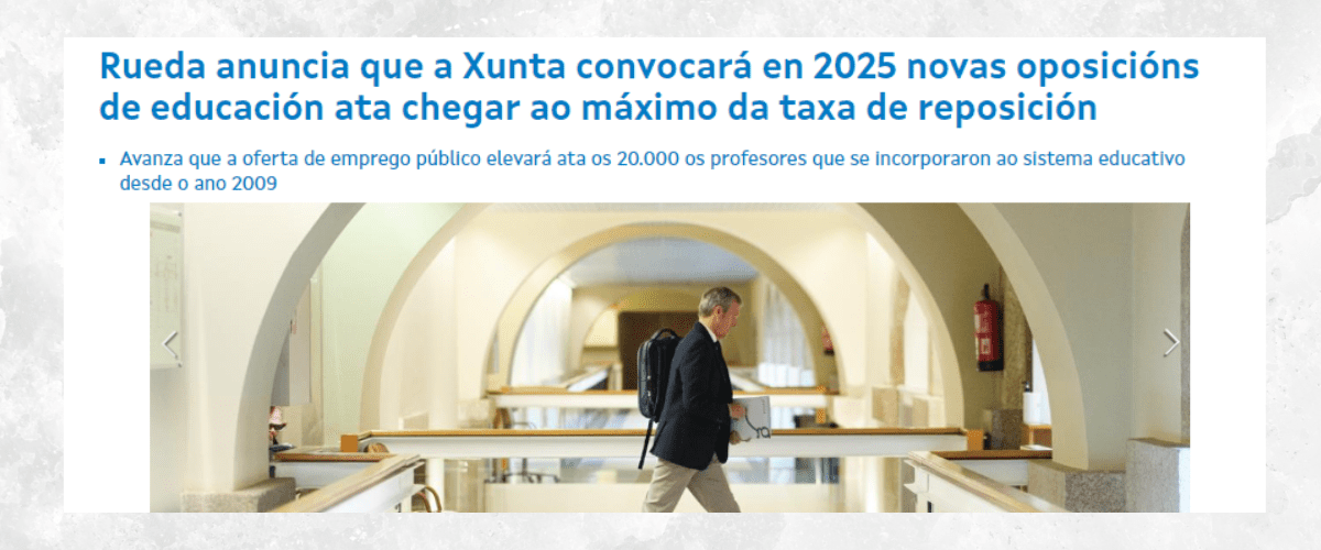 Rueda anuncia que a Xunta convocará en 2025 novas oposicións de educación